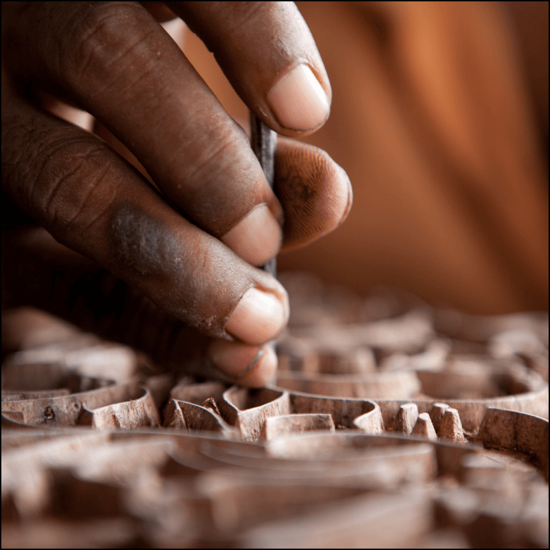 bagru printing hand carved block